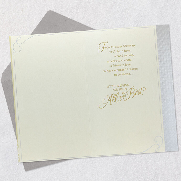 Silver and Gold Heart Wedding Card from Us  image number 3
