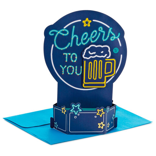 Cheers to You 3D Pop-Up Musical Father's Day Card With Light, 