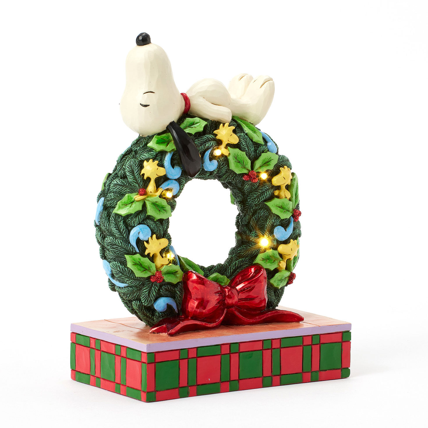 Jim Shore Peanuts Snoopy Sleeping on Light-Up Wreath Figurine, 7.13" for only USD 100.00 | Hallmark
