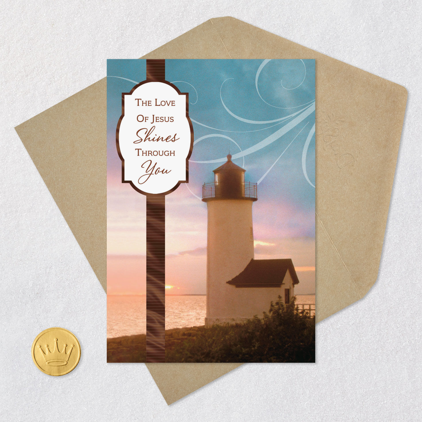 Lighthouse Religious Clergy Appreciation Card Card Front with Envelope and Gold Seal image number 6