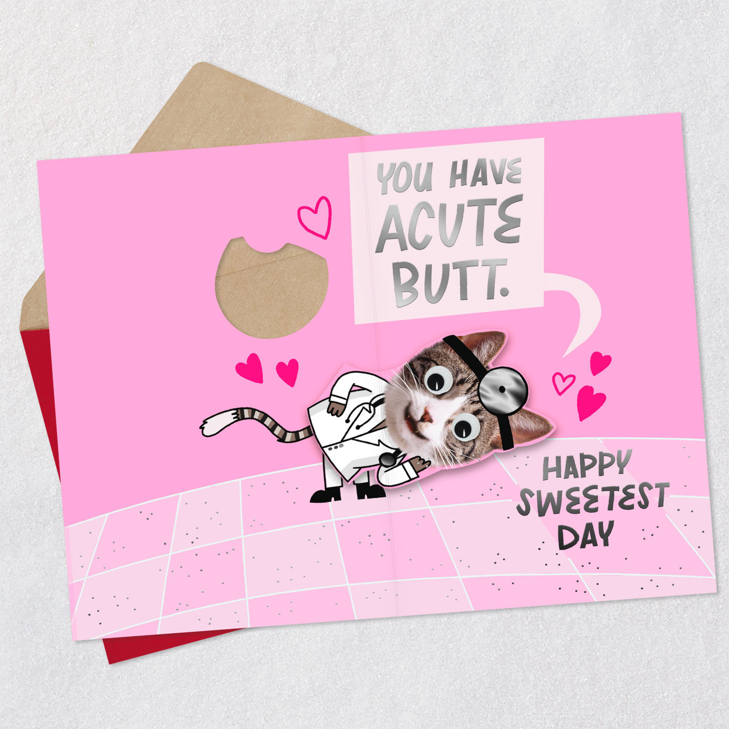 Cat Doctor Funny Pop-Up Sweetest Day Card  image number 4