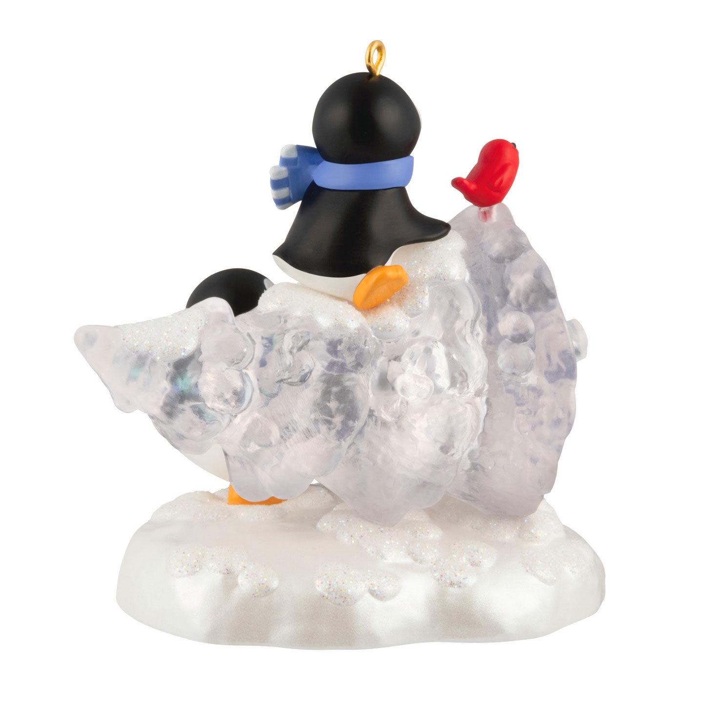 Penguins on Ice Tree Keepsake Ornament Back image number 6