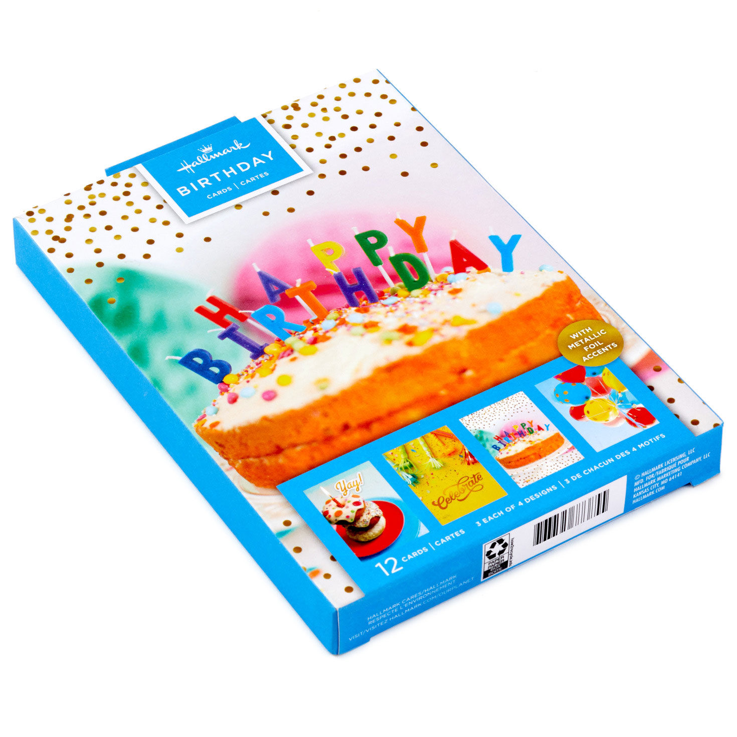 Cake and Balloons Assorted Boxed Birthday Cards Packaging image number 2