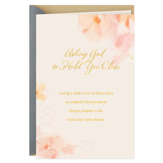 Flower Petals Religious Sympathy Card for Loss of Child, , large image number 1