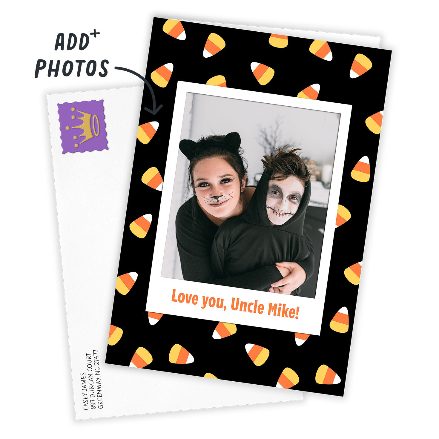 Candy Corn Frame Custom Halloween Card, , large image number 2