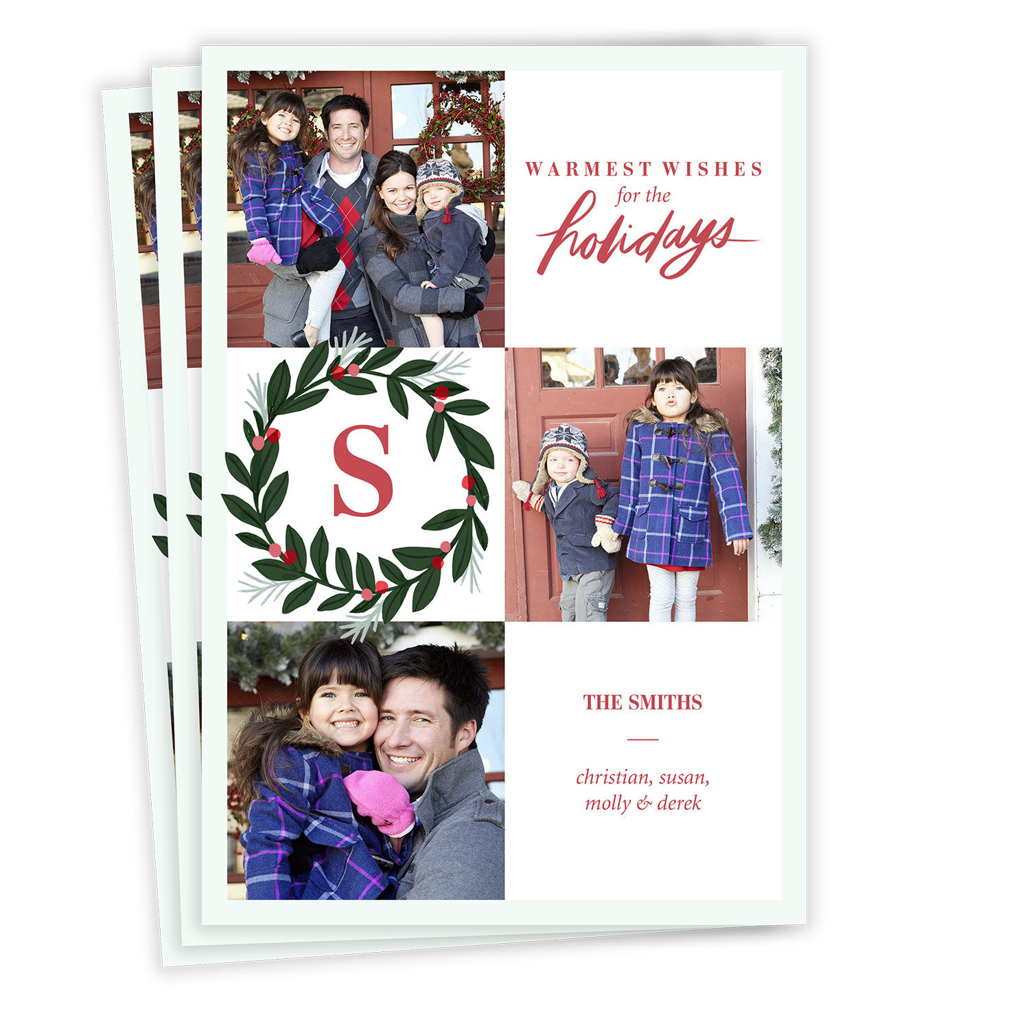 Warmest Wishes Flat Christmas Photo Card