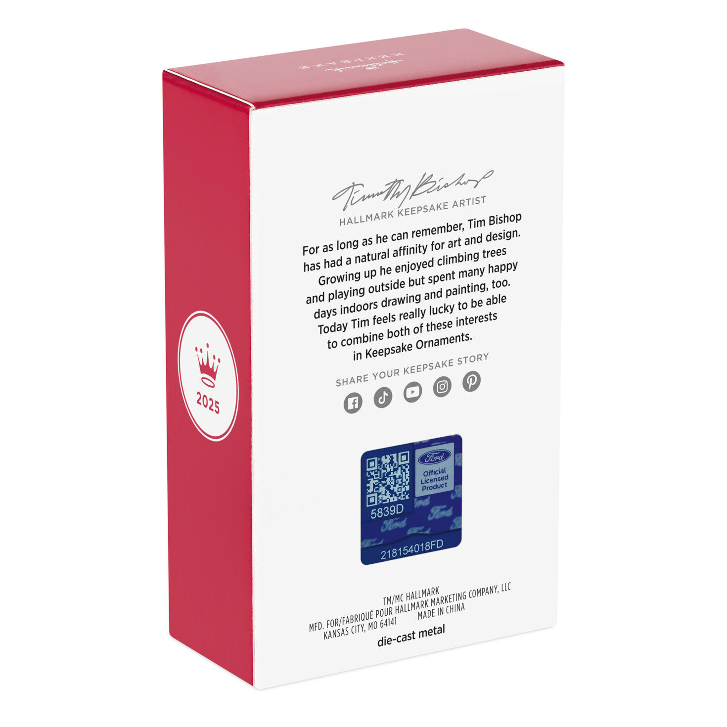 Red Ford Mustang Sports Car Keepsake Ornament Package back image number 8