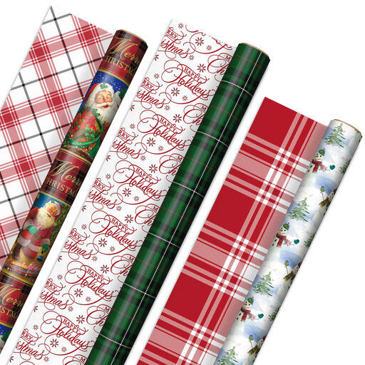 Christmas Classics 3-Pack Reversible Wrapping Paper Assortment, 120 sq. ft., 