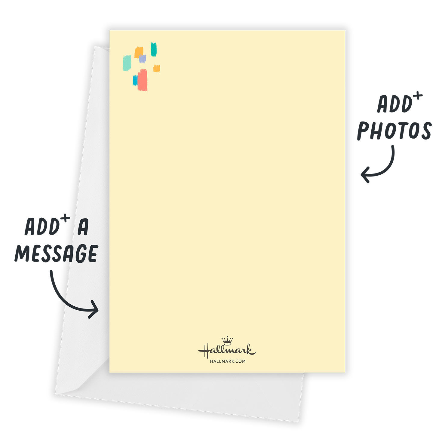 Abstract Confetti Cake Personalized Party Invitation Card back with Envelope indicating personalization image number 3