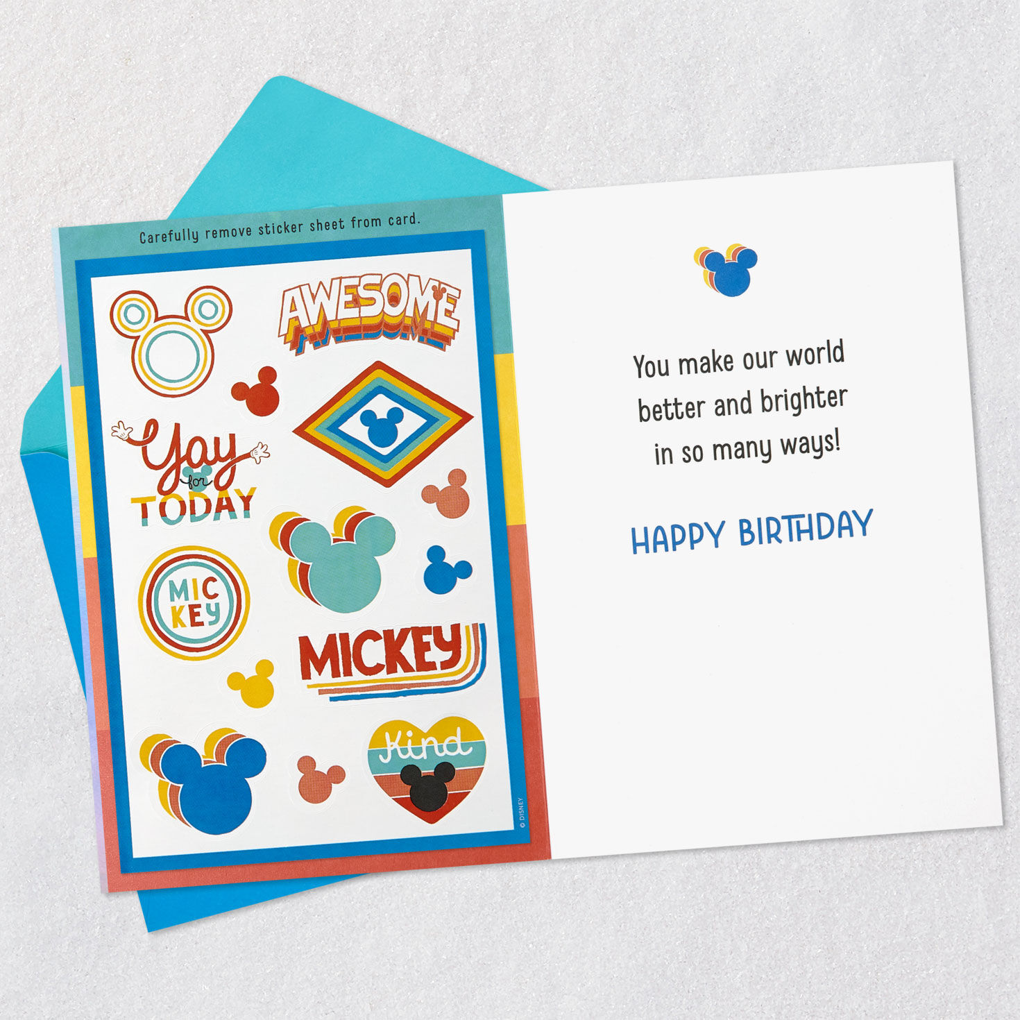 Disney Mickey Mouse You're Awesome Birthday Card for Kids With Stickers for only USD 5.99 | Hallmark