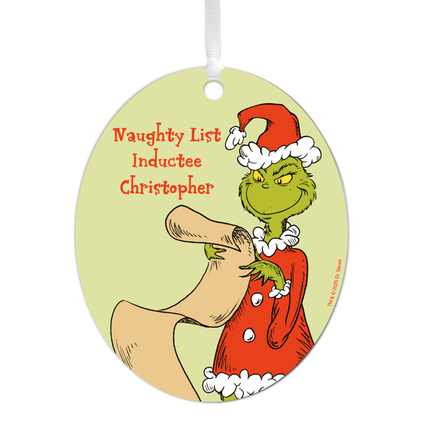 Dr. Seuss's How the Grinch Stole Christmas!™ Naughty List Metal Personalized Ornament, Custom Text for only USD 17.99 | Hallmark