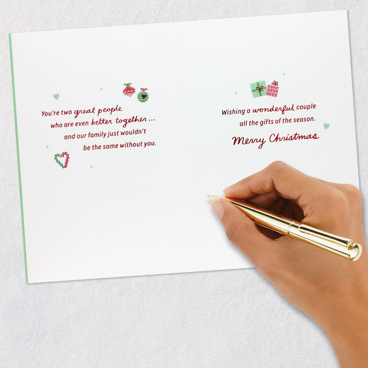 Cute Pairs Christmas Card for Sister and Brother-in-Law Signing card image number 7