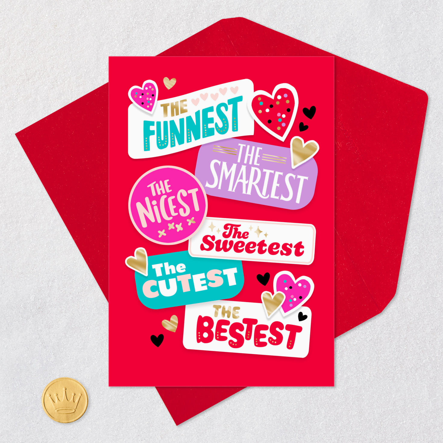 You're My Everything Valentine's Day Card Card Front with Envelope and Gold Seal image number 5