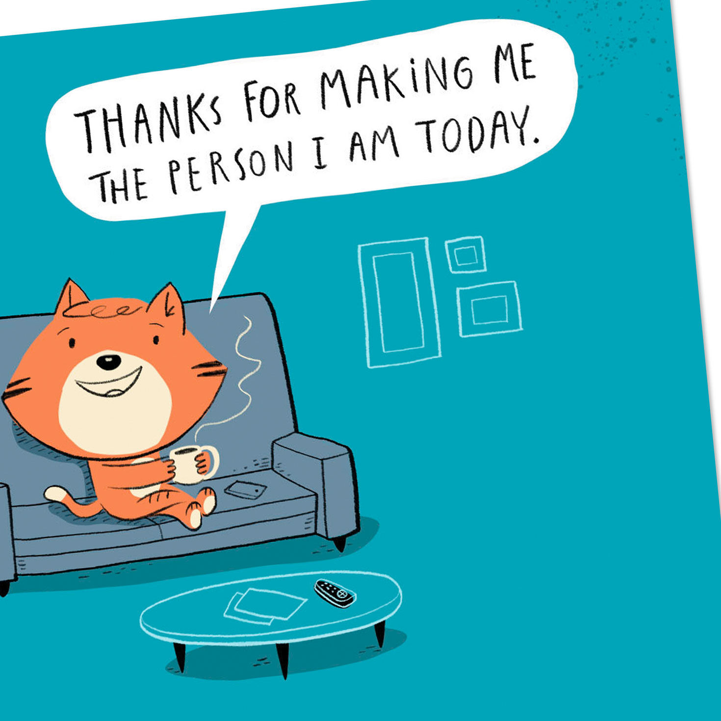 Cat on Couch Father's Day Card Card Cover Detail image number 4