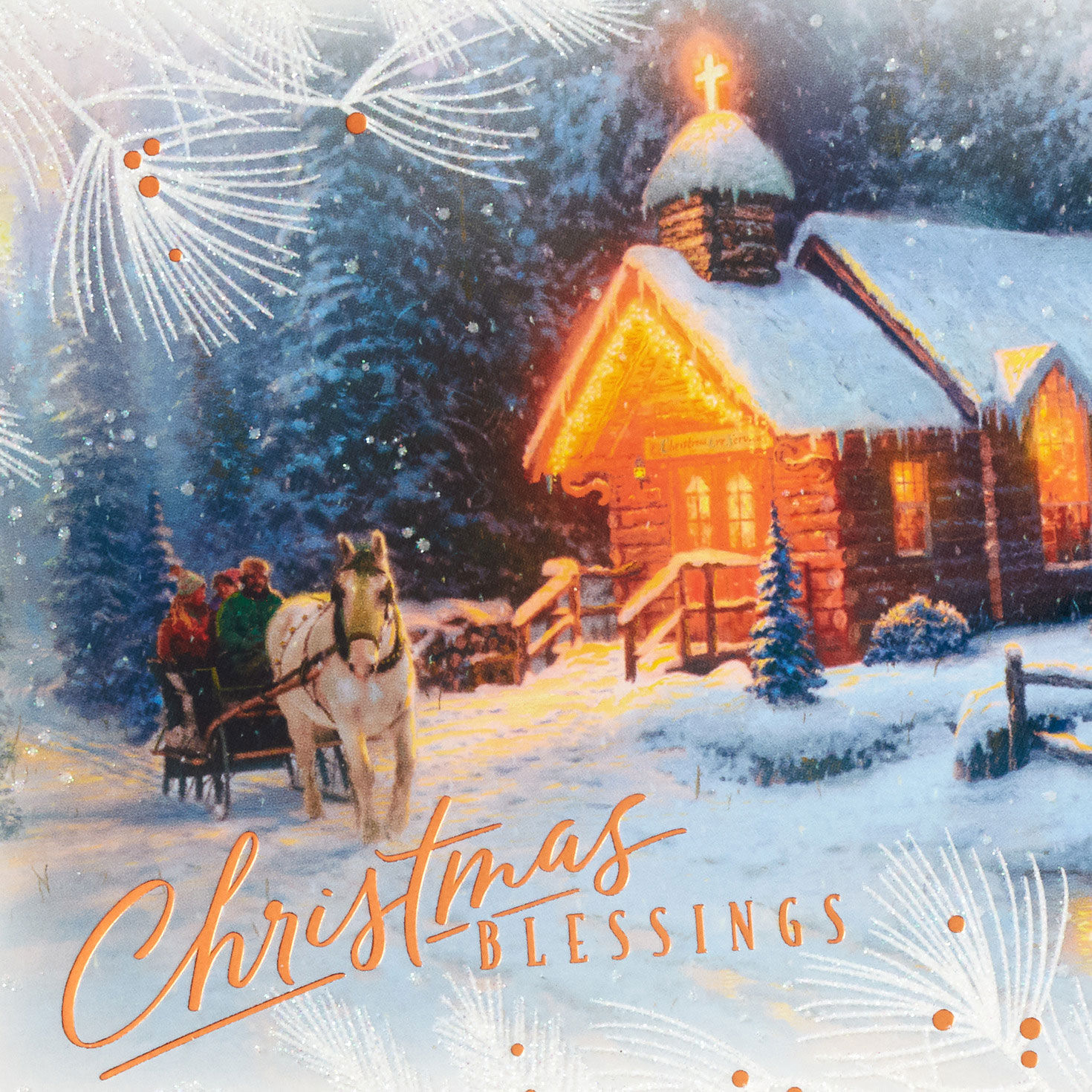 Thomas Kinkade Lighted Chapel Boxed Christmas Cards, Pack of 16, , large image number 5