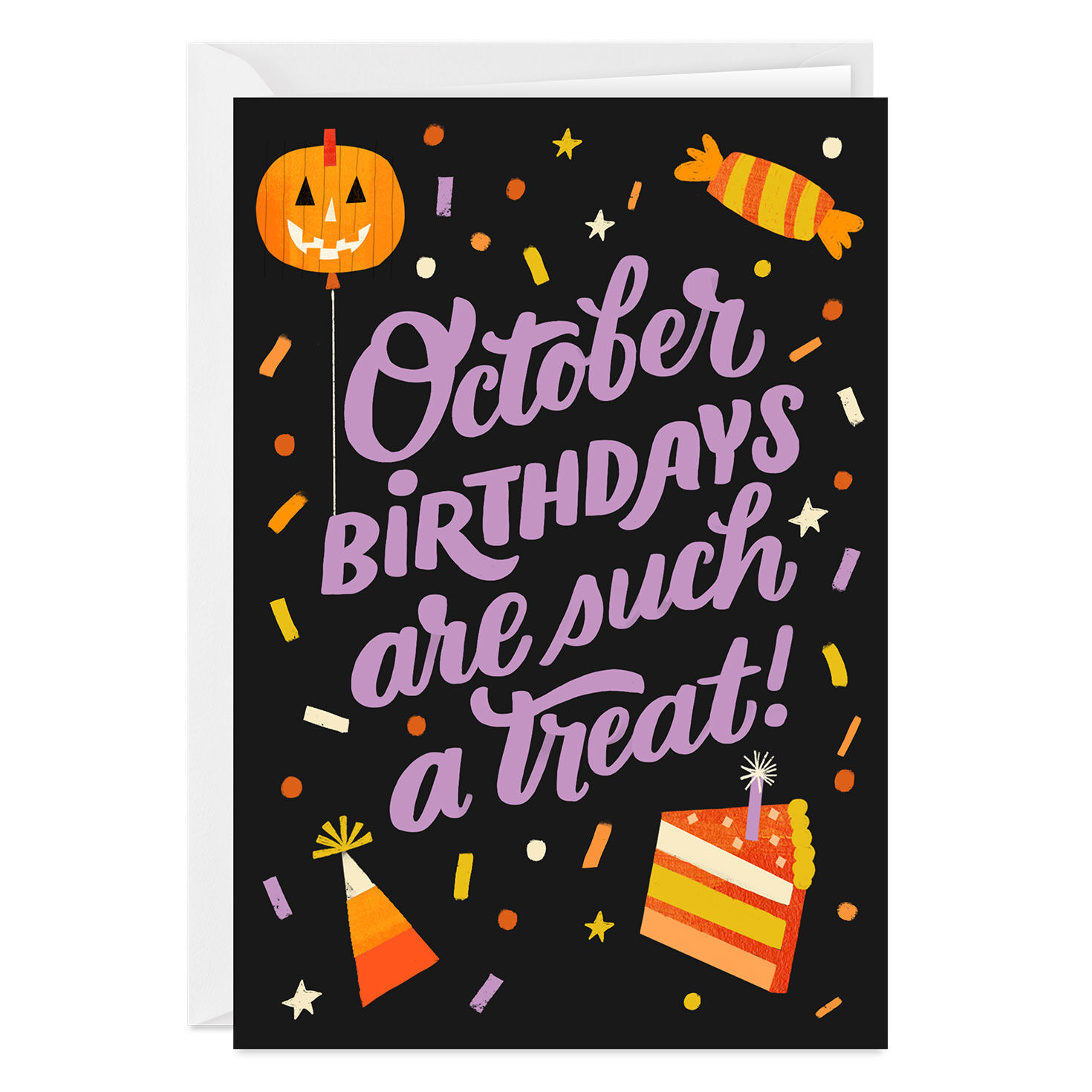 October Is a Treat Custom Birthday Card
