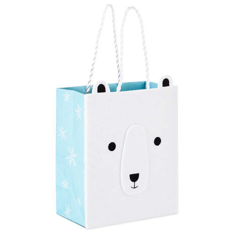 6.5" Snowman Trio on Blue Gift Bag, , large