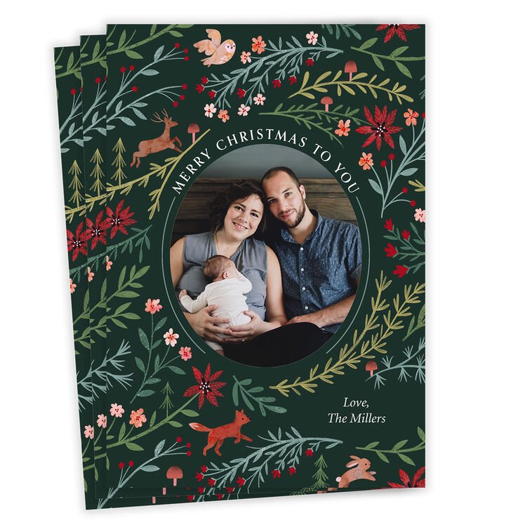 Woodland Tapestry Flat Christmas Photo Card