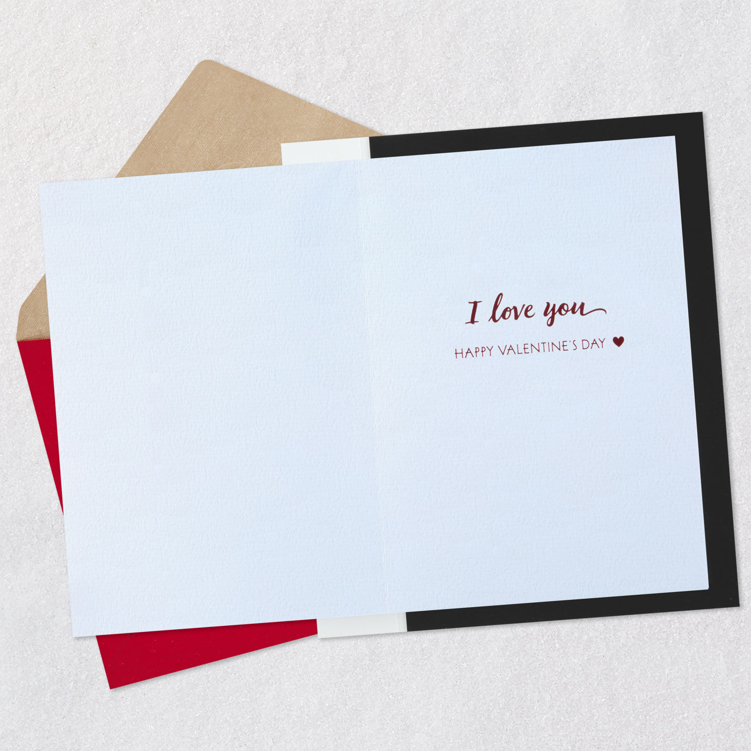 Red and Black Geometric Husband Valentines Day Card Open card with envelope image number 3