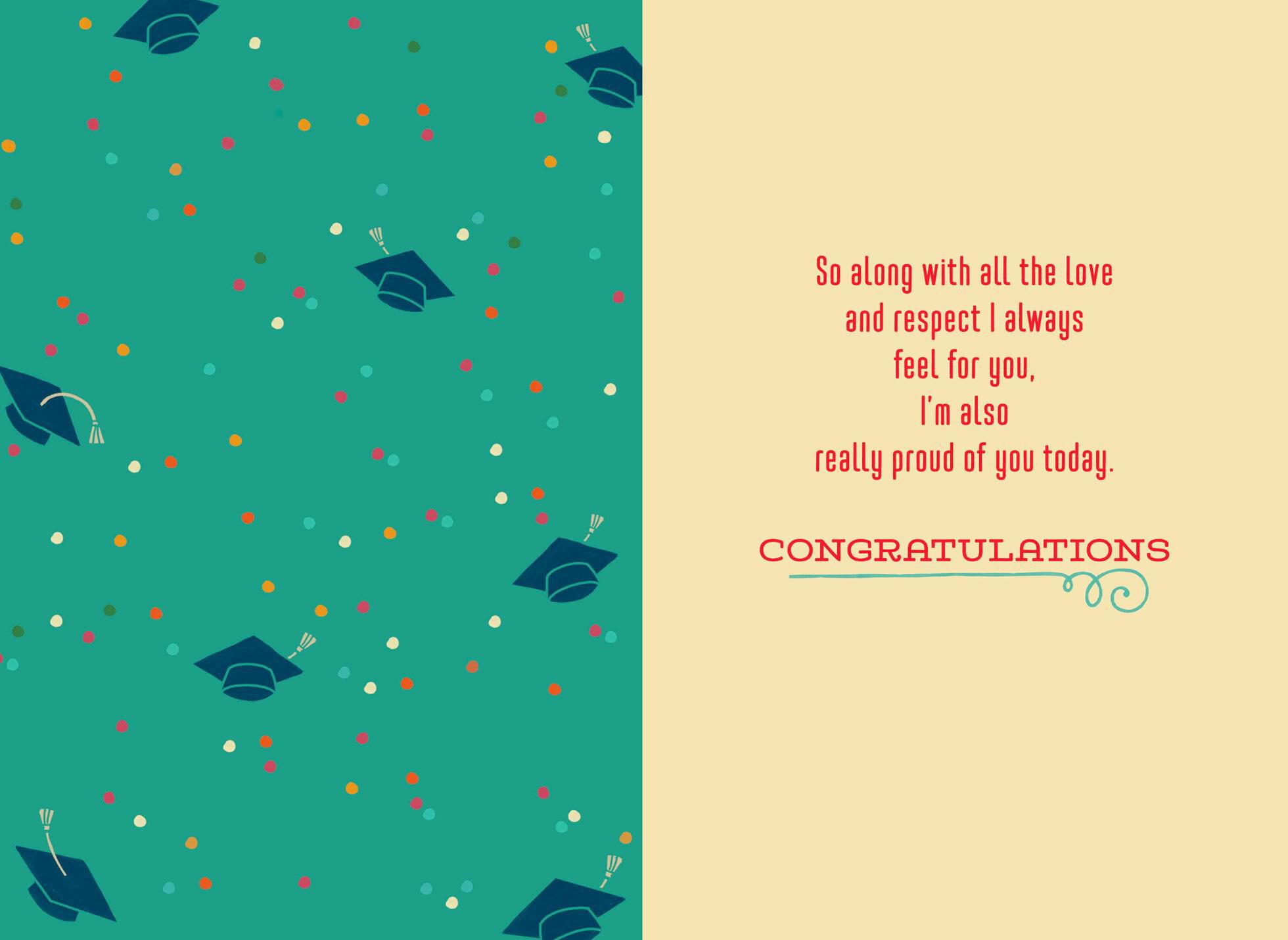 Mortarboard and Books Graduation Card for Sister