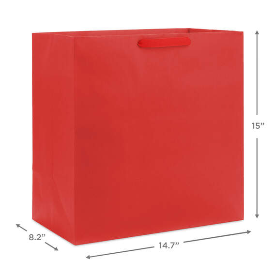 15" Red Extra-Deep Gift Bag, Red, large image number 3