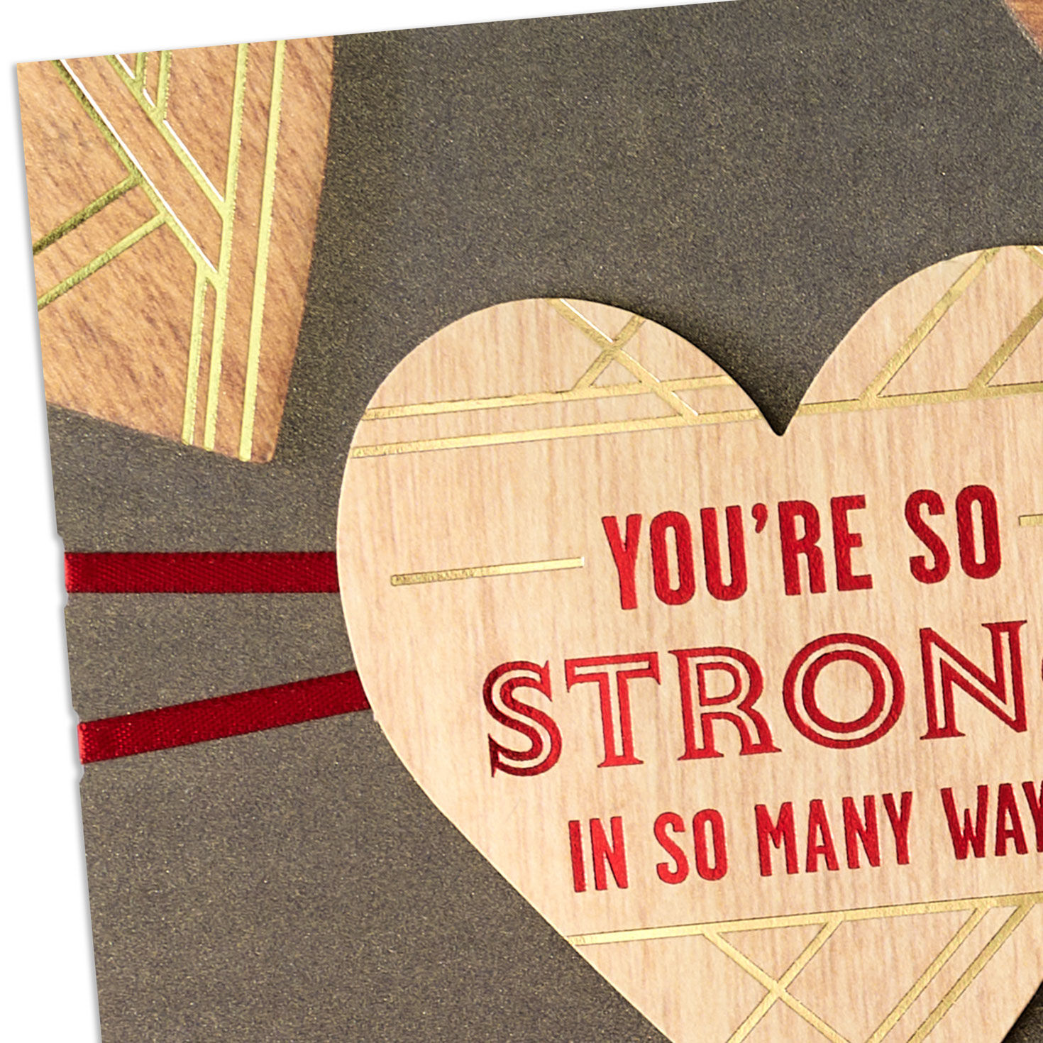 Wood Hearts Romantic Valentine's Day Card Card Front Detail image number 5
