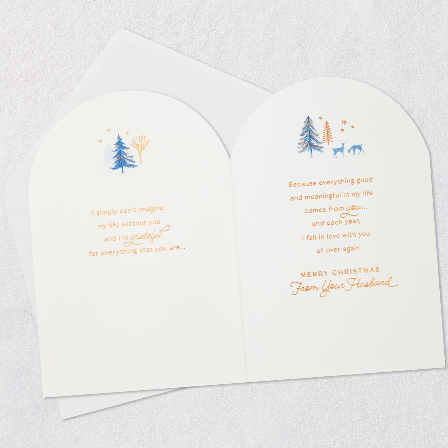 Winter Cottage Christmas Card for Wife Open card with envelope image number 4