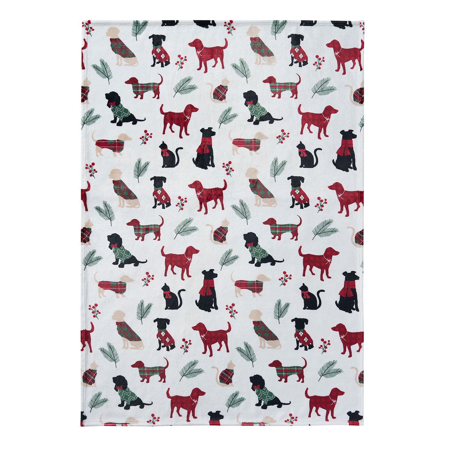 Hallmark Holiday Pets Plush Throw - 50x70 front flat image number 2