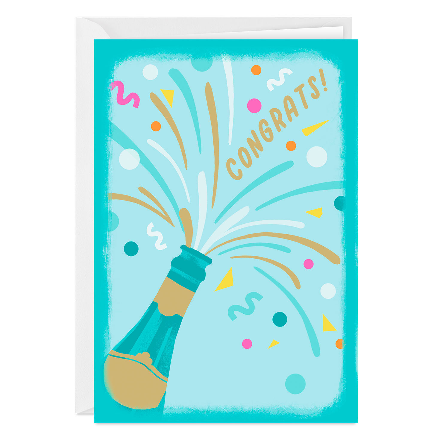 Champagne & Confetti Custom Congratulations Card, , large image number 1