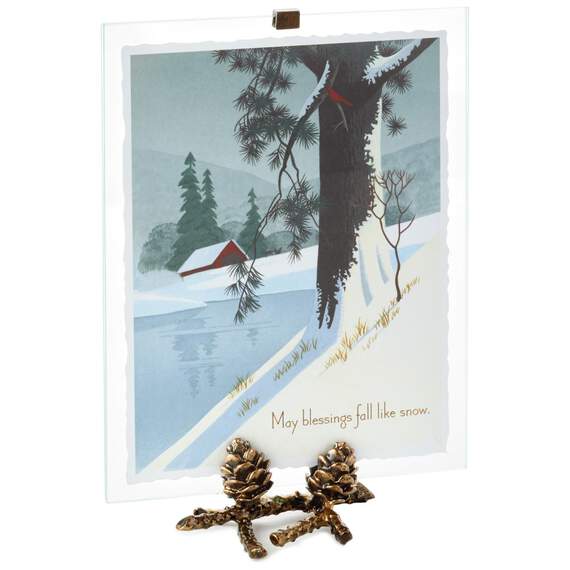 Covered Bridge Winter Scene Frameless Art With Easel, 5x7, , large image number 1