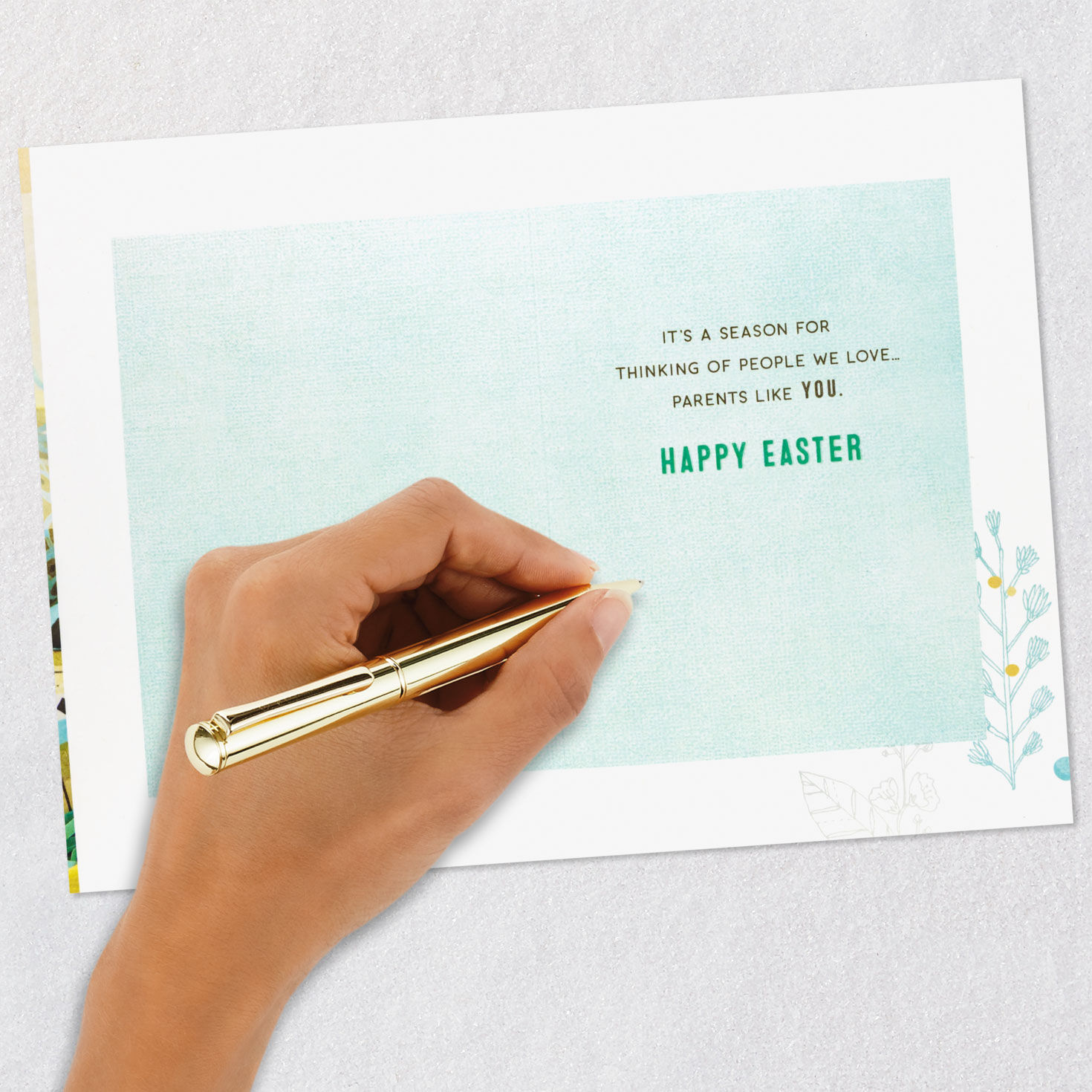 Decorated Eggs in Basket Easter Card for Mom &  Dad signing card image number 6