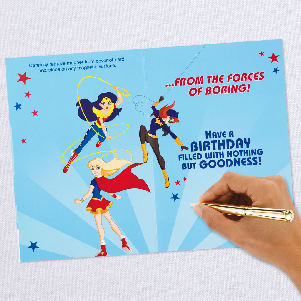Dc Super Hero Girls Girl Power Birthday Card With Magnet