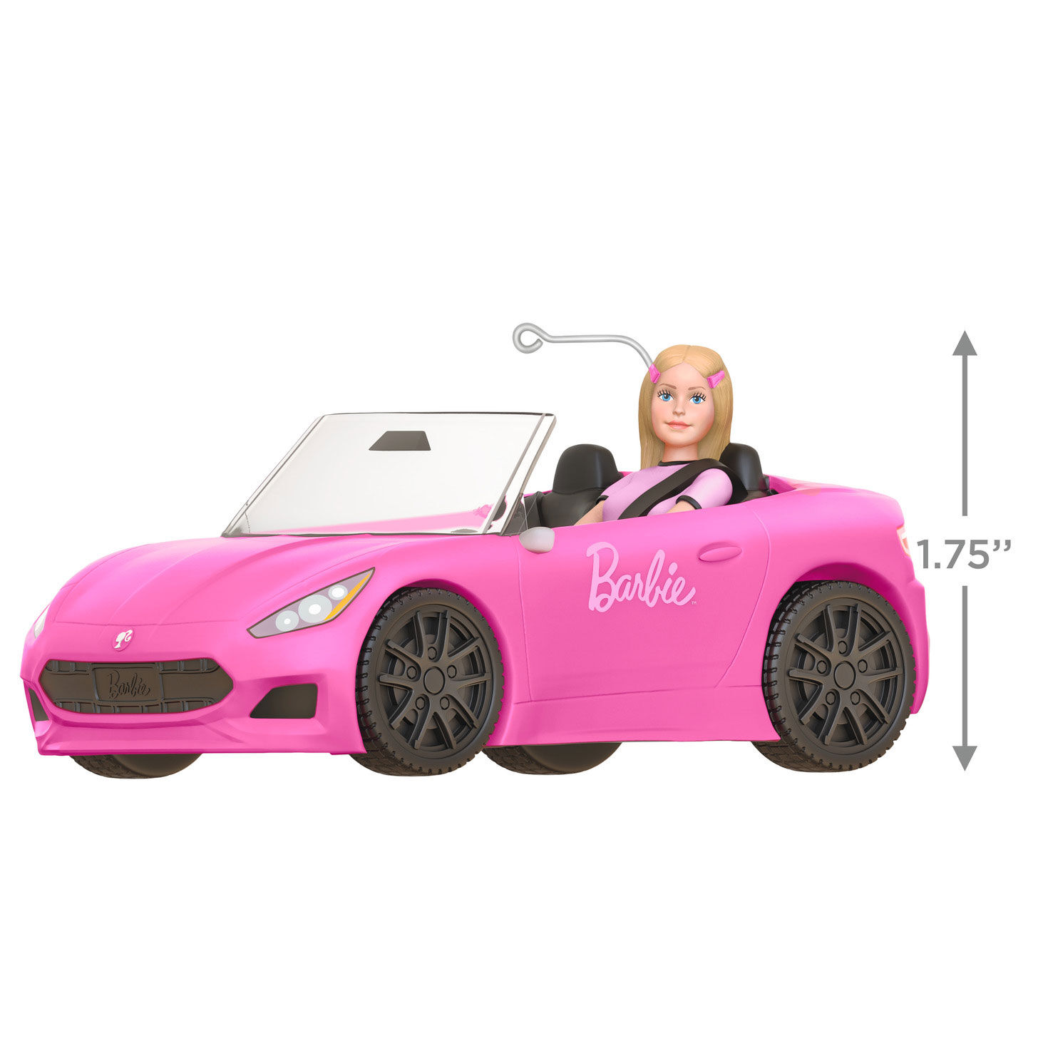Barbie in Pink Convertible Car Keepsake Ornament Measurement image number 3