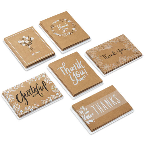Rustic Floral Boxed Blank Thank-You Notes Assortment, Pack of 48, 