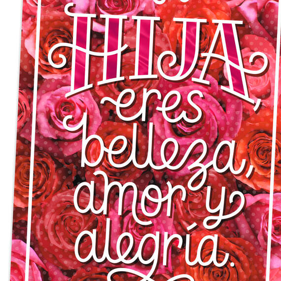 Pink and Red Roses Spanish-Language Mother's Day Card for Daughter, , large image number 4