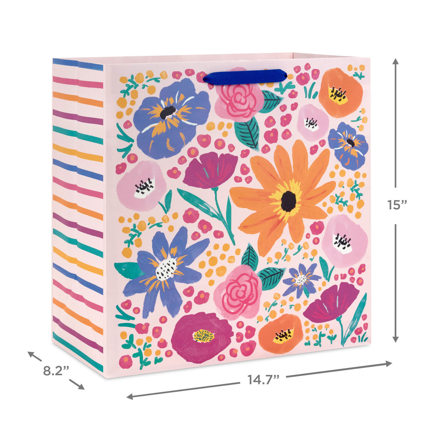 Vibrant Floral Extra-Deep Gift Bag measurement image number 3