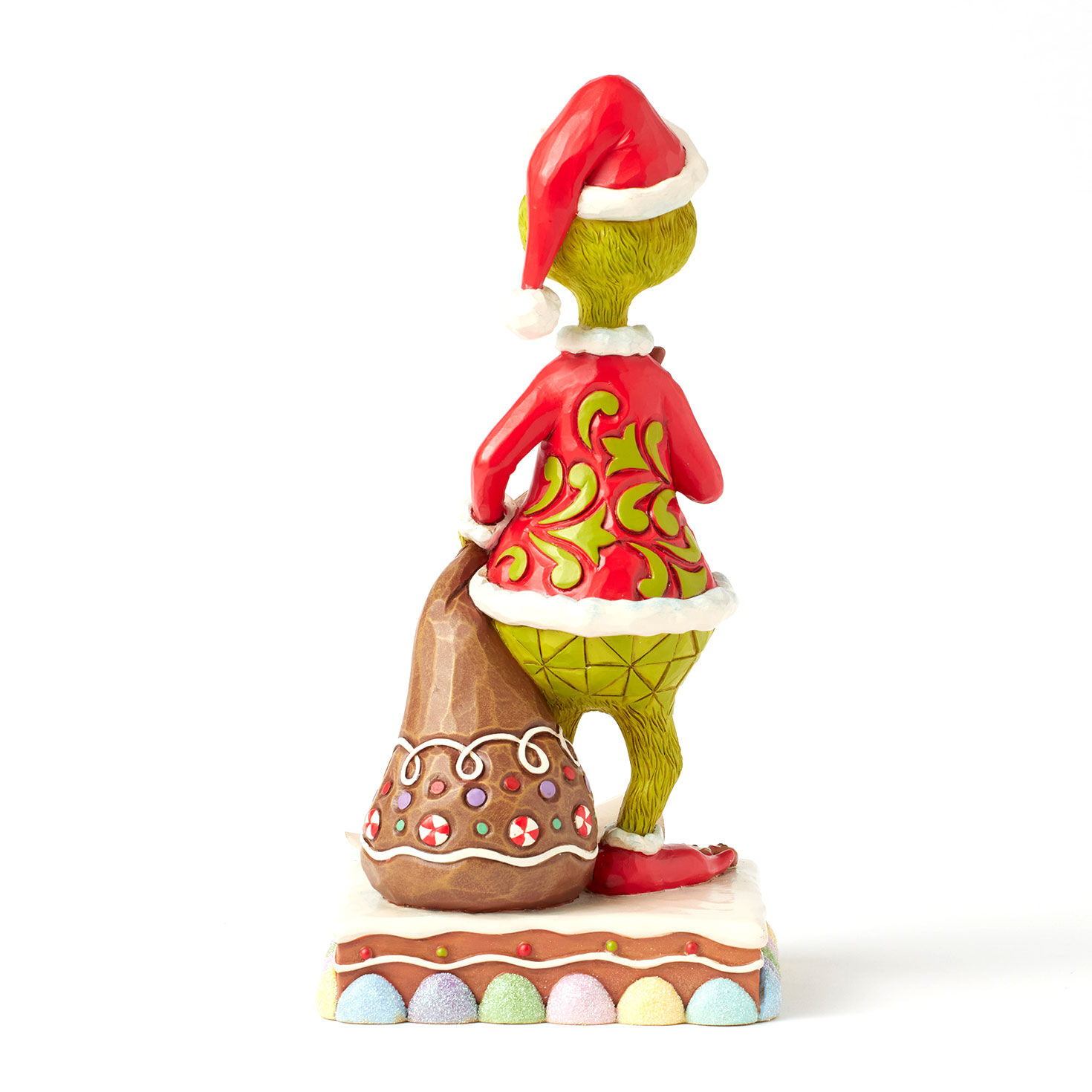 Jim Shore Grinch With Gifts and Gingerbread Figurine back image number 2