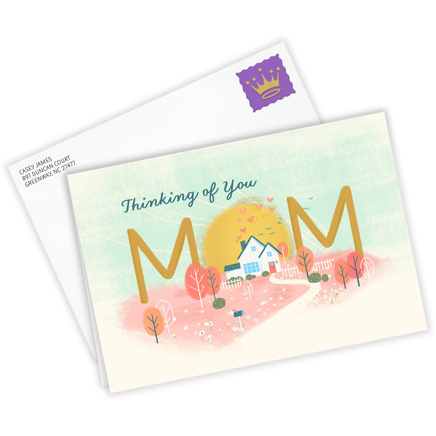 Sunny Home Scene Personalized Mother's Day Card Card Front with Envelope image number 2