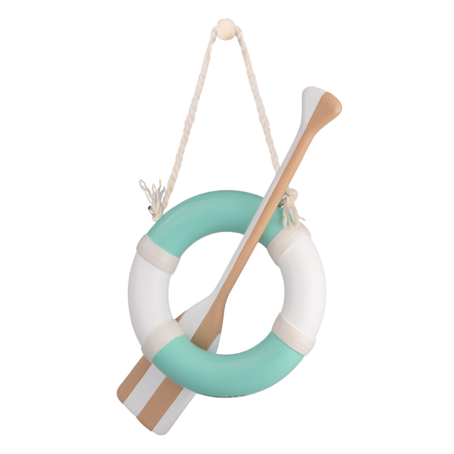 Lake Days Life Preserver and Oar Christmas Ornament Back image number 6