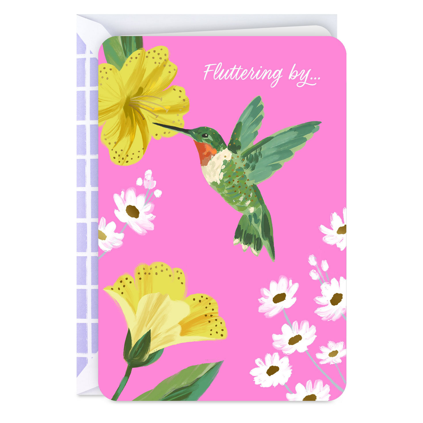 Humming Bird on Pink Thinking of You Card