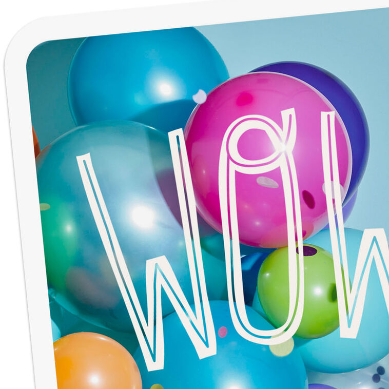 Wow Balloons and Confetti Congratulations Card Card Front Detail image number 4