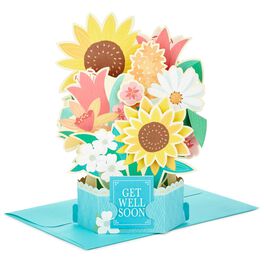 Sunflower Bouquet Pop Up Get Well Card, Sunflower Bouquet Pop Up Get Well Card, , large