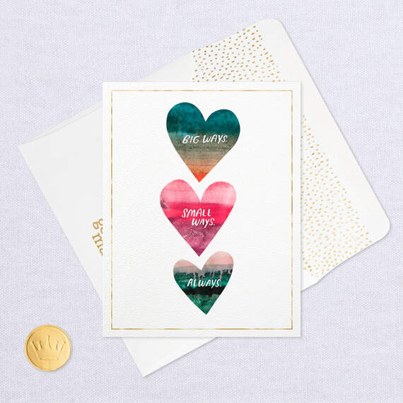 Watercolor Hearts Love Card, , large image number 5