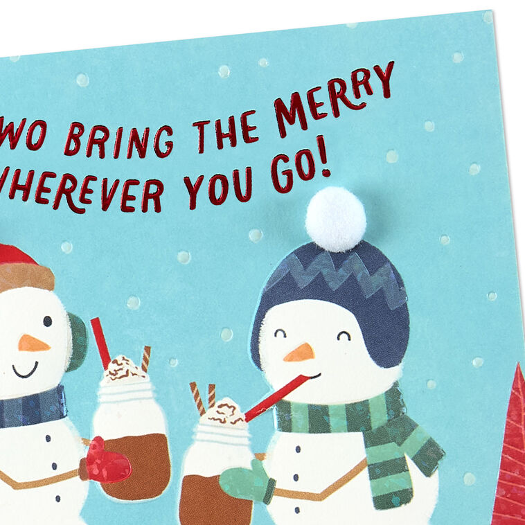 Snowmen and Cocoa Christmas Card Card Front Detail image number 4