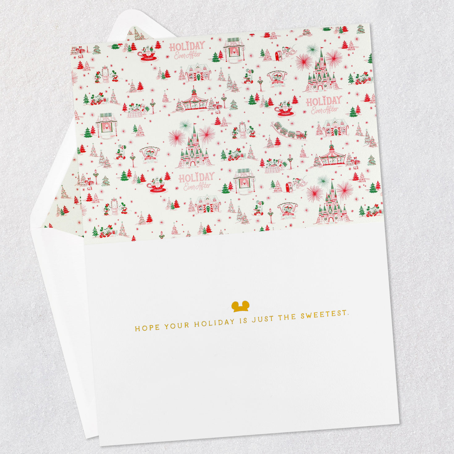 Disney Holiday Ever After Movie Home Christmas Card Open card with envelope image number 3