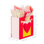 7.7" Heart Banner Medium Square Valentine's Day Gift Bag With Tissue Paper, , large image number 3