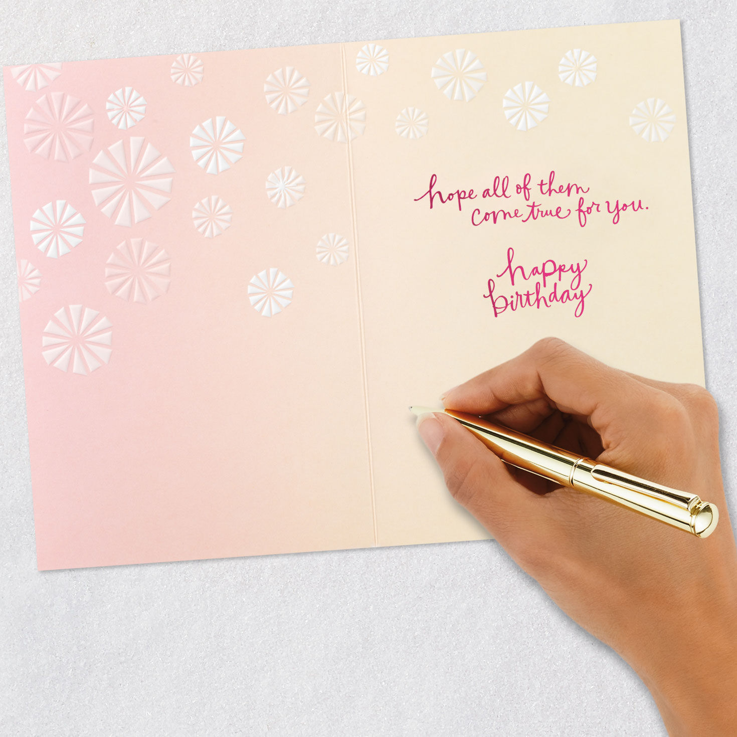 Candles and Flowers Birthday Card for Woman Signing card image number 6