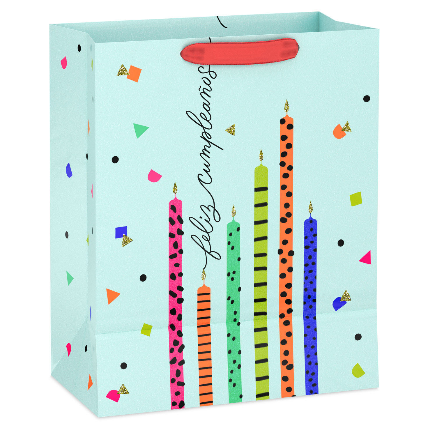 Spanish Language​ Birthday Candles Large Gift Bag Back image number 6
