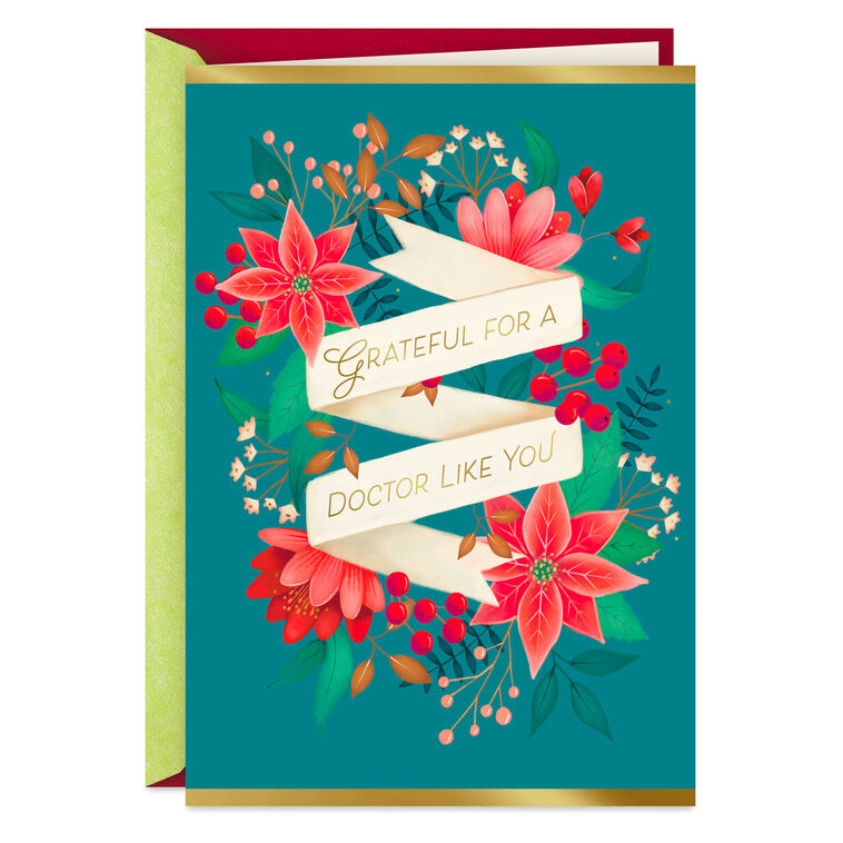 Grateful for You Holiday Thank-You Card for Doctor