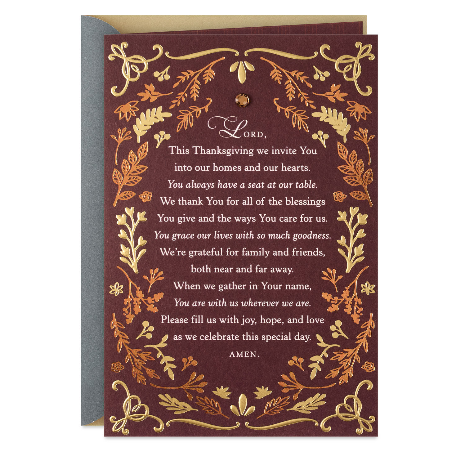 Love, Gratefulness and Prayers Religious Thanksgiving Card
